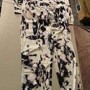 Women's Tie-Dye Joggers in Black and white